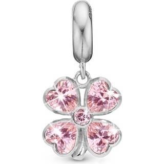 Christina Jewelry Pink Heart Clover sølvcharm til sølvarmbånd på 4 mm