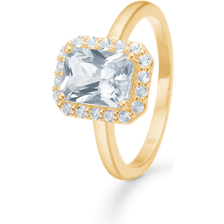 Mads Z Celestial by Medina ring i 8 kt guld med hvid topas - Str. 54