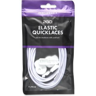 2GO Elastic Quicklaces 975 White 130cm elastiksnørebånd