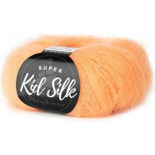 Mayflower Super Kid Silk 62 Pibeved fersken Indhold: 76% mohair, 24% silke Vægt/Længde: 25 g = ca. 195 m Anbefalede pinde: 4.5-5 mm Strikkefasthed: 10 x 10 cm = 22 m x 27 p Vask:Håndvask/ Tåler ikke tørretumbling.