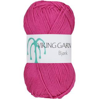 Viking Bjørk 563 Cerise Indhold: 50% Bambus, 50% bomuld Vægt/længde: 50 g = ca. 147 meter Anbefalet pind: 3 mm Anbefalet hæklenål: 2.5 mm Strikkefasthed: 10 cm = 25 m Vask: 40°C / Tørres fladt.