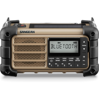 Sangean MMR-99 - AM/FM-RDS - Bluetooth - AUX - Hand Crank - Solar - Dessert - AM/FM - Brun