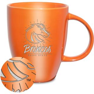 Rico Industries NCAA Boise State Broncos Sunburst Orange 18oz laser indgraveret keramisk glans krus