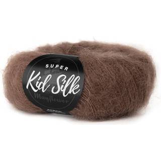 Mayflower Super Kid Silk 58 Bregne Indhold: 76% mohair, 24% silke Vægt/Længde: 25 g = ca. 195 m Anbefalede pinde: 4.5-5 mm Strikkefasthed: 10 x 10 cm = 22 m x 27 p Vask:Håndvask/ Tåler ikke tørretumbling.