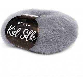 Mayflower Super Kid Silk 83 Monument grå Indhold: 76% mohair, 24% silke Vægt/Længde: 25 g = ca. 195 m Anbefalede pinde: 4.5-5 mm Strikkefasthed: 10 x 10 cm = 22 m x 27 p Vask:Håndvask/ Tåler ikke tørretumbling.