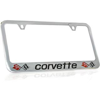 Licensramme Inc. Chevrolet Corvette C3 Chromated Metal Licensplade Frame Holder