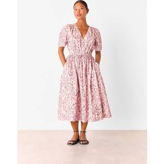 Whistles Whistles Petite Leopardprint Midikjole i Bomuld