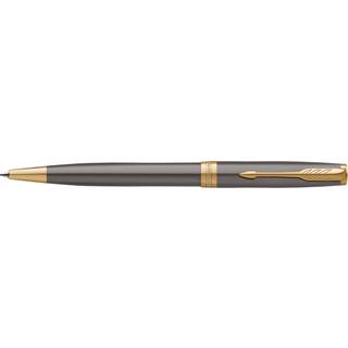 Parker Jotter Kuglepen | Grålakeret med guldbeklædning | Medium spids | Blå blækpatron | Gaveæske