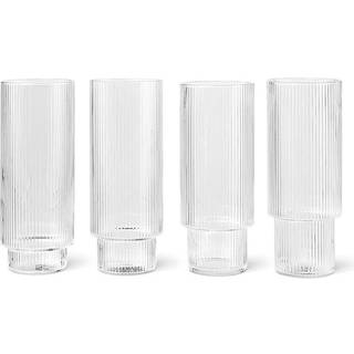 Ferm Living Ripple long drink-glas pakke med 4 klar