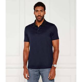 Poloshirt i merceriseret bomuld med geometrisk jacquardmønster