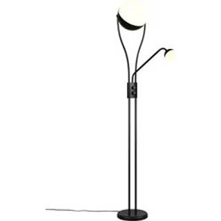 LED-gulvlampe Chris, sort, metal, læselampe, dæmper