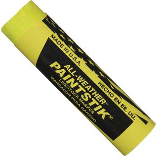 All-Weather Paintstik husdyrmark?r 1 """" Diameter x 4 """" L?ngde fluorescerende gul (pakke med 12)