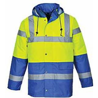 Hi-Vis 2-farvet trafikjakke - Gul/Kongeblå (Størrelse: S)