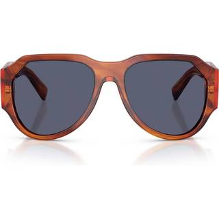 Dolce & Gabbana DG4504 Polarized 32212V 58 Solbriller Mænd Brun - Shiny Striped Ginger Brown - 58mm