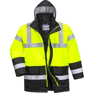 Hi-Vis 2-farvet trafikjakke - Gul/Sort (Størrelse: XXXL)