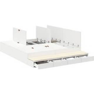 Seng Med Opbevaring Hvid 236.5 X 200 X 31.5 Cm Konstrueret Træ