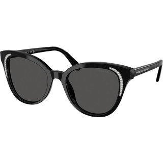 Swarovski Kvinde SK6031 100187 Solbriller Acetat Sort Grå Sommerfugl Normal