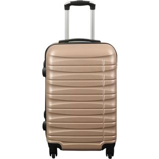 Kabine kuffert - Hardcase - Guld håndbagage kuffert med 4 hjul på tilbud