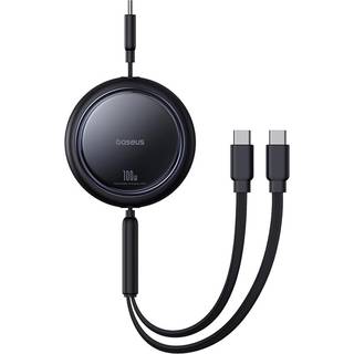 Baseus Bright Mirror Series 2in1 USB-C-kabel med udtrækkeligt kabel 100W 1m - Svart