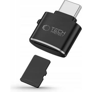 Tech-Protect UltraBoost Type-C Micro SD/TF-kortlæser - Sort