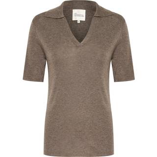 My Essential Wardrobe Polly Polo Bluse - Major Brown Melange