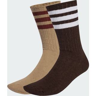 Ribbed Crew sokker, 2 par - Trace Khaki / Dark Brown - 46-48