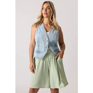 Yours Curve Yours Curve Green Gingham Sage Short