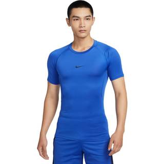Tætsiddende Nike Pro Dri-FIT-fitnessoverdel med korte ærmer til mænd - blå - S
