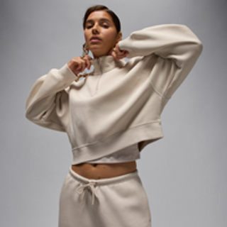 Jordan Brooklyn Fleece-trøje med 1/4 lynlås til kvinder - brun - XXL (EU 52-54)