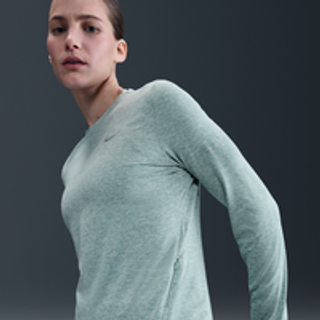 Langærmet Nike Swift Dri-FIT UV-løbetrøje med rund hals til kvinder - grøn - XL (EU 48-50)