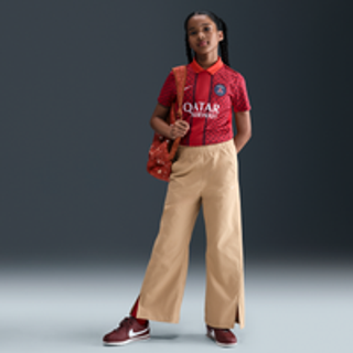 Vævede Nike -bukser med brede ben til større børn (piger) - brun - XL