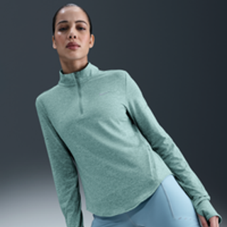 Nike Dri-Fit Swift Half Zip Løbetrøje Dame XS - Blå, let og åndbar til træning og løb