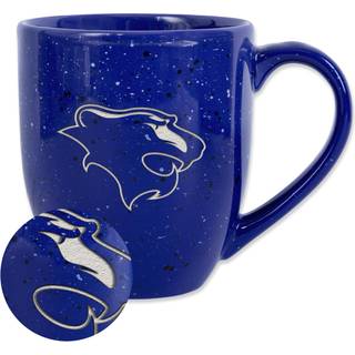 Rico Industries NCAA Georgian Court Lions Prim?re logo Royal 16 oz Team Farve Laser indgraveret plettet keramisk kaffekrus