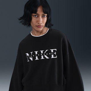 Oversized Nike Sportswear Phoenix Fleece-sweatshirt med rund hals til kvinder - sort - XL (EU 48-50)