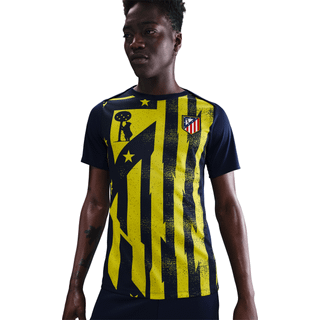 Kortærmet Club Atlético de Madrid Academy Pro Away Nike Dri-FIT-opvarmningstrøje til fodbold til mænd - blå - blå