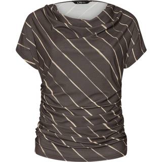 Lts Tall Chocolate Brown Striped Cowl Neck Top 14 Lts | Tall Women's Day Tops