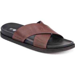 Pavers Pavers Brown Strappy Leather Slides