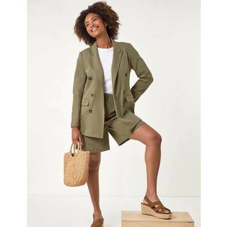 Roman Roman Green Double Breasted Collar & Revere 100% Cotton Jacket