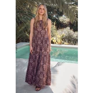 Lts Tall Dark Purple Aztec Print Tiered Maxi Dress 12 Lts | Tall Women's Maxi Dresses