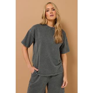 Lts Tall Grey Acid Wash Short Sleeve Sweat Tshirt 14 Lts | Tall Women's T-Shirts