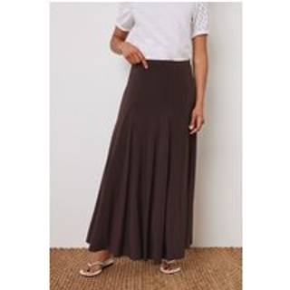 M & Co M & Co Brown Plain Godet Maxi Skirt