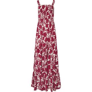 Lts Tall Red Abstract Floral Shirred Maxi Dress 16 Lts | Tall Women's Floral Dresses