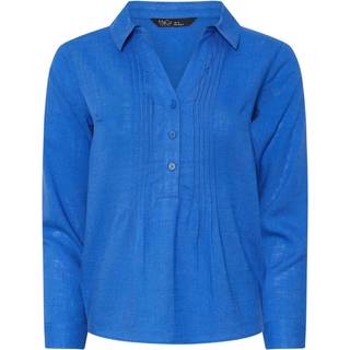 M & Co M & Co Blue Petite Pintuck Detail Contains Shirt