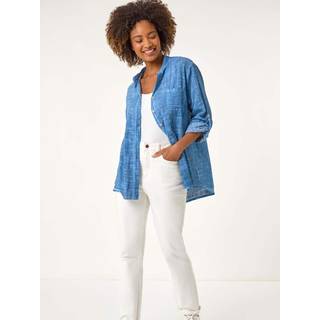 Roman Roman Blue 100% Cotton Button Through Shirt