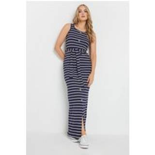 Lts Tall Navy Blue Striped Button Through Dress 16 Lts | Tall Women's Casual Dresses