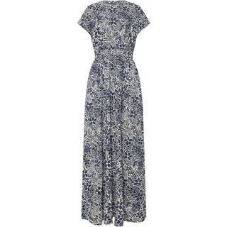 Lts Tall Navy Blue Floral Jersey Shirred Waist Maxi Dress 14 Lts | Tall Women's Floral Dresses