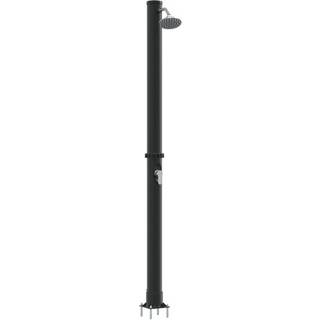 Udendørs solbruser Sort 217 cm PVC og aluminium