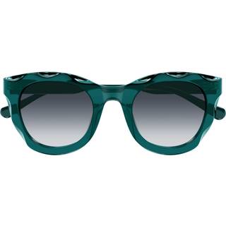 Chloé Kvinde CH0295S 005 Solbriller Acetat Grøn Grå Rund