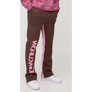 Mens Brown Slim Fit Worldwide Gusset Joggers