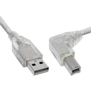 USB kabel 2.0 - USB-A han / USB-B han - Højre vinklet - 1 m